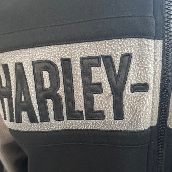 Harley-Davidson Men's Black and Gray Windbreaker Jacket - Picture 2 of 8